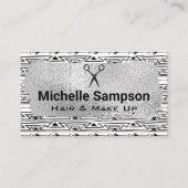 Carte De Rendez-vous Motif Boho | Huile d'argent broyée (Devant)