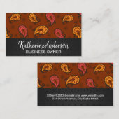Carte De Rendez-vous Motif Brown Paisley (Devant / Derrière)