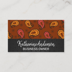 Carte De Rendez-vous Motif Brown Paisley