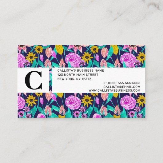 Carte De Rendez-vous Motif d'aquarelle Feuille rose-rose-jaune (Dos)