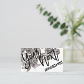 Carte De Rendez-vous Motif d'aquarelle moderne noir blanc (Debout devant)