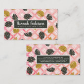 Carte De Rendez-vous Motif Monstera Leaf | Géométrique | Aquarelle (Devant / Derrière)