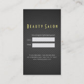 Carte De Rendez-vous Motif noir blanc cheveux en or ciseaux ciseaux coi (Dos)