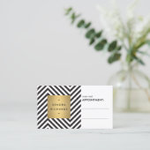 Carte de rendez-vous Motif noir et blanc rétro (Debout devant)