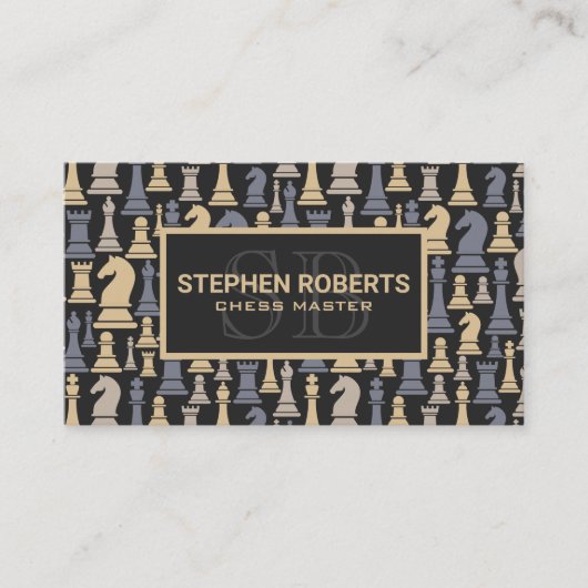 Carte De Rendez-vous Motif Pièces d'échecs (Devant)