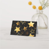 Carte De Rendez-vous Motif sans couture avec étoiles d'or (Dos)