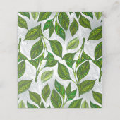 Carte De Rendez-vous Motif sans couture avec Feuilles de thé vert (Extérieur déplié)