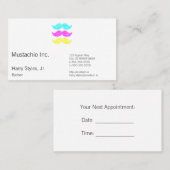 Carte De Rendez-vous Moustaches de CMY (style d'impression (Devant / Derrière)