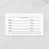 Carte de rendez-vous multiple Black Swirl Professi (Dos)