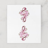 Carte De Rendez-vous Musical treble clef notes with sakura flowers (Extérieur déplié)