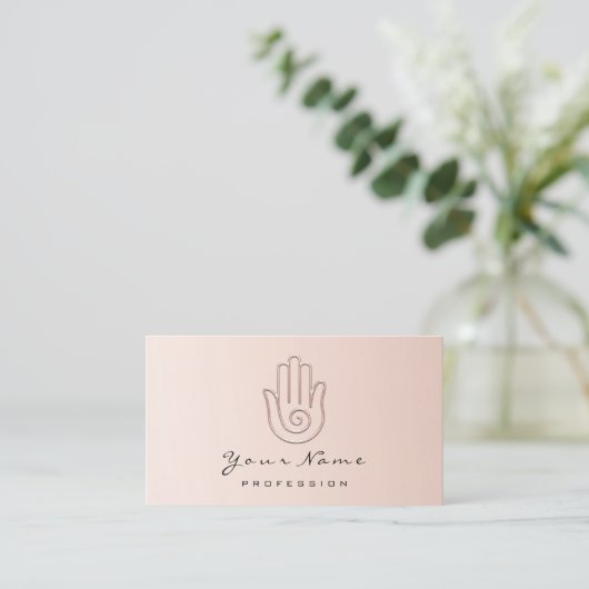 Carte de rendez-vous Namaste Joga Reflexology Pink (Debout devant)