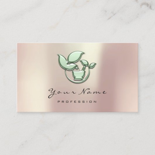Carte De Rendez-vous Naturothérapie régime sain Ayurveda Herbal Green (Devant)
