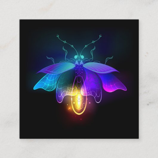 Carte De Rendez-vous Neon Firefly sur noir (Devant)