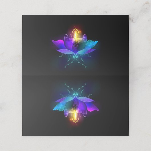Carte De Rendez-vous Neon Firefly sur noir (Extérieur déplié)