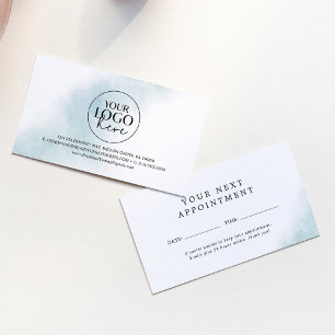 Carte De Rendez-vous Nettoyage aquarelle Rappel bleu pour les petites