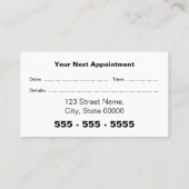 Carte de rendez-vous Noir Blanc Artiste de maquill (Dos)