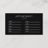 Carte De Rendez-vous Noir & Blanc, Minimal, Élégant, Salon, Code QR (Dos)