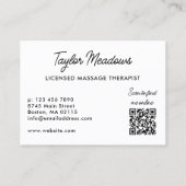 Carte De Rendez-vous Noir Blanc Pratique QR Code Multi Nomination (Dos)