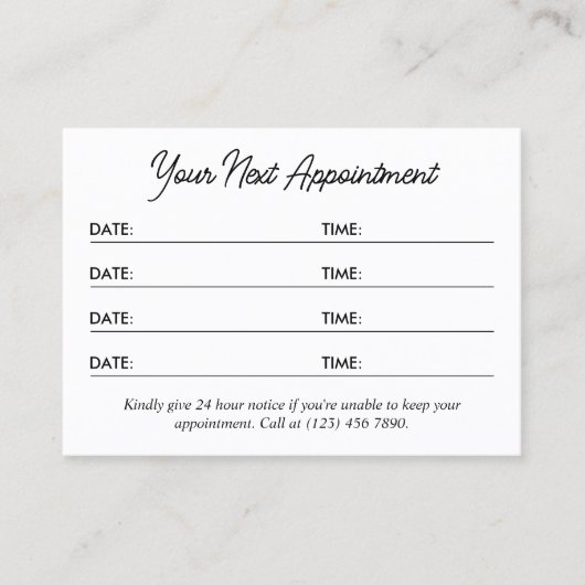 Carte De Rendez-vous Noir Blanc Pratique QR Code Multi Nomination (Devant)