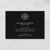 Carte De Rendez-vous Noir & Blanc Professionnel Moderne Simple Rappel (Dos)