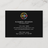 Carte De Rendez-vous Noir & Blanc Professionnel Moderne Simple Rappel (Dos)