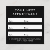 Carte de rendez-vous noir carré (Devant)