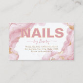 Carte De Rendez-vous Noir et or Agate ongle salon Manicurist (Devant)