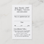 Carte De Rendez-vous Noir lisse de thérapie de massage (Dos)