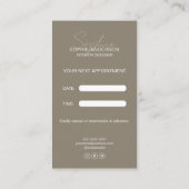 Carte De Rendez-vous Nom de script de designer d'intérieur Taupe (Dos)