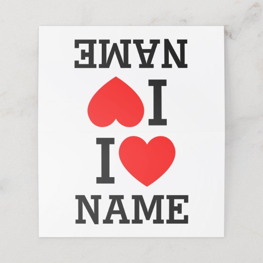 Carte De Rendez-vous Nom du coeur (Extérieur déplié)