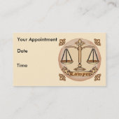 Carte De Rendez-vous Nom personnalisé de l'avocat (Dos)