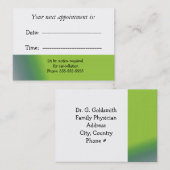 Carte De Rendez-vous Nomination des médecins (Devant / Derrière)