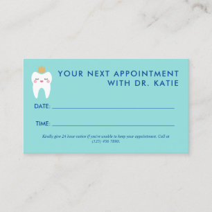 Carte De Rendez-vous Nomination d'un dentiste pédiatrique de la petite