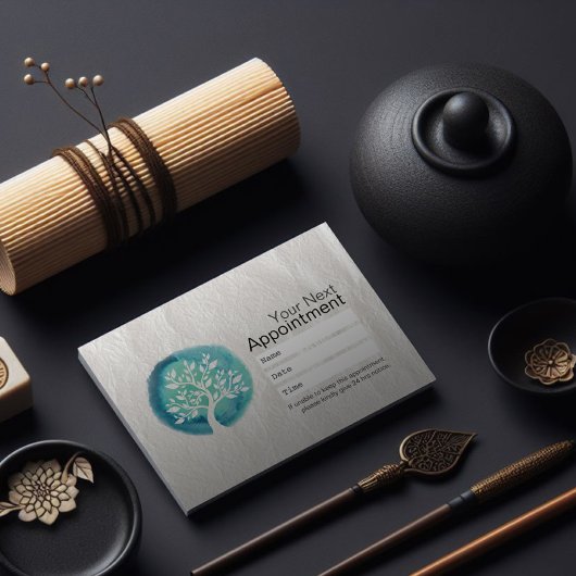 Carte De Rendez-vous Nomination d'un instructeur de YOGA Arbre d'aquare