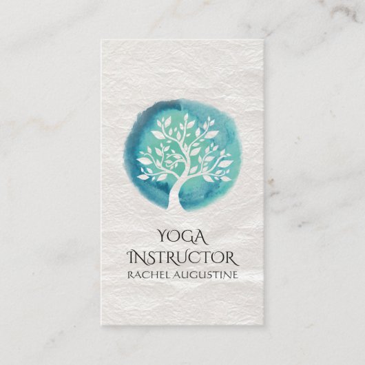 Carte De Rendez-vous Nomination d'un instructeur de YOGA Arbre d'aquare (Devant)