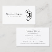 Carte De Rendez-vous Nomination d'un Otolaryngologue de l'Oreille simpl (Devant / Derrière)