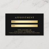 Carte De Rendez-vous Nomination élégante noire et or (Dos)
