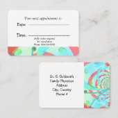 Carte De Rendez-vous Nomination Médicale Abstraite moderne (Devant / Derrière)