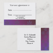 Carte De Rendez-vous Nomination Médicale Floral moderne (Devant / Derrière)