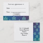 Carte De Rendez-vous Nomination Médicale Floral moderne (Devant / Derrière)