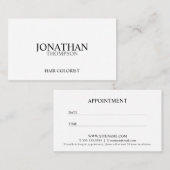 Carte De Rendez-vous Nomination professionnelle en noir et blanc (Devant / Derrière)