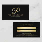 Carte De Rendez-vous Nomination professionnelle Gold et Black (Devant / Derrière)
