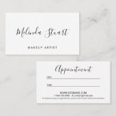 Carte De Rendez-vous Nomination professionnelle moderne en noir et blan (Devant / Derrière)