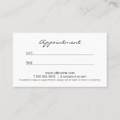 Carte De Rendez-vous Nomination professionnelle moderne en noir et blan (Dos)