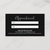 Carte De Rendez-vous Nomination professionnelle moderne en noir et blan (Dos)