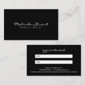 Carte De Rendez-vous Nomination professionnelle moderne en noir et blan (Devant / Derrière)