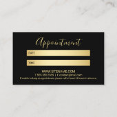 Carte De Rendez-vous Nomination professionnelle moderne Gold et Black (Dos)