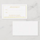 Carte De Rendez-vous Nomination professionnelle moderne or et blanc (Devant / Derrière)