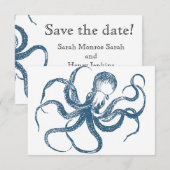 carte de rendez-vous Octopus Save the Date (Devant / Derrière)
