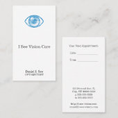 Carte De Rendez-vous Oeil-Escroquerie bleue de style d'impression (Devant / Derrière)